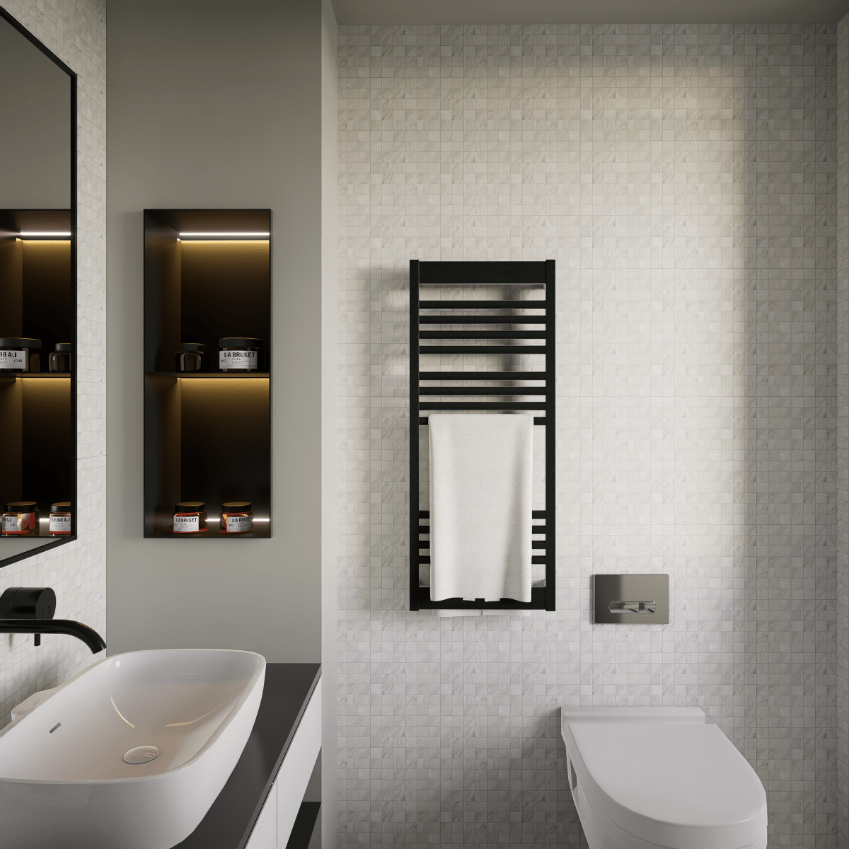 2 X 2 In Evolution Ice Matte Glazed Porcelain Mosaic