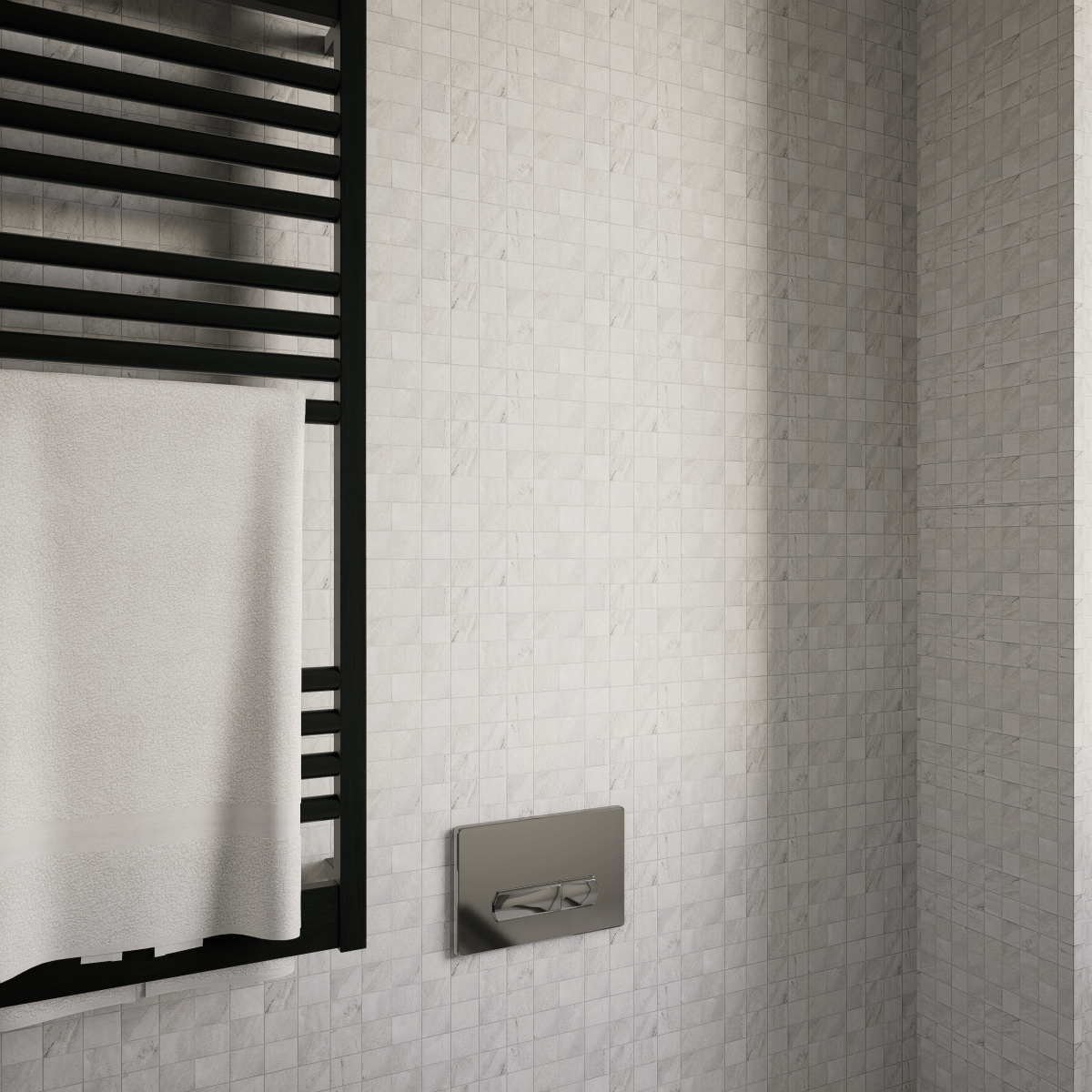 2 X 2 In Evolution Ice Matte Glazed Porcelain Mosaic