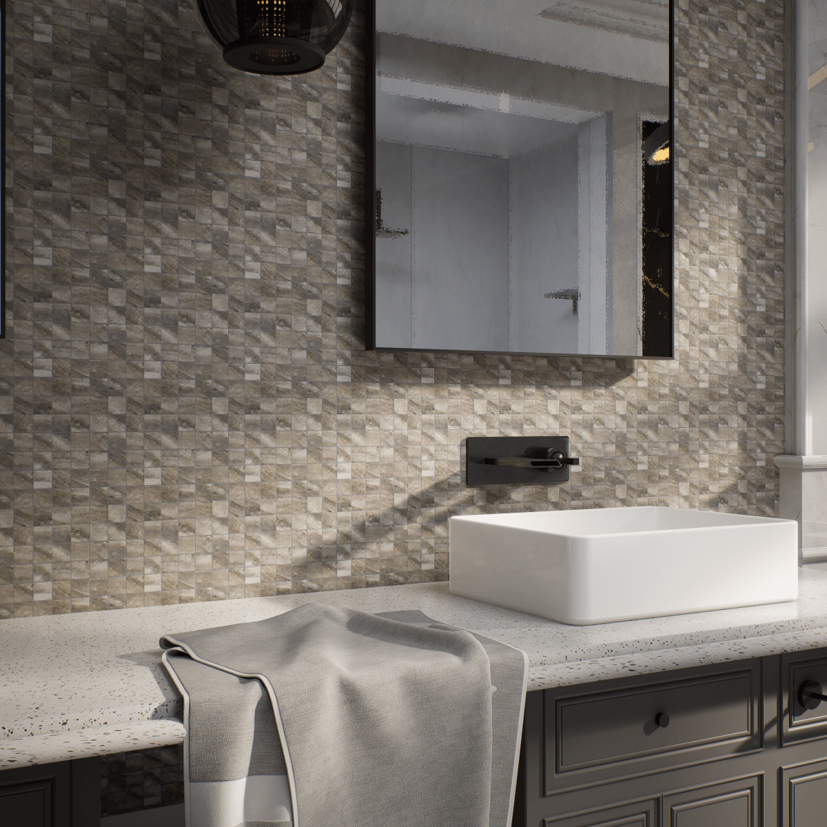 2 X 2 In Evolution Mica Matte Glazed Porcelain Mosaic