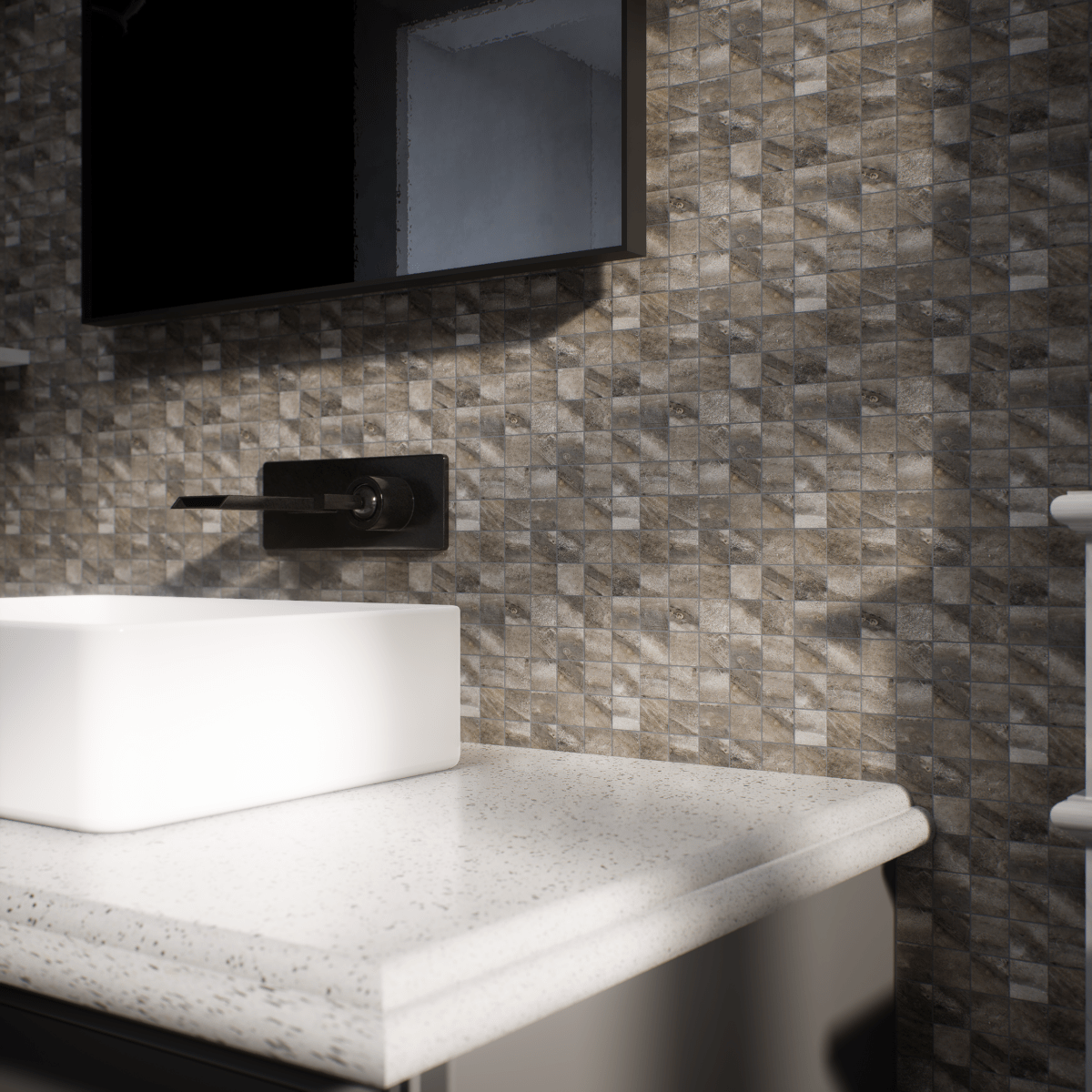 2 X 2 In Evolution Mica Matte Glazed Porcelain Mosaic