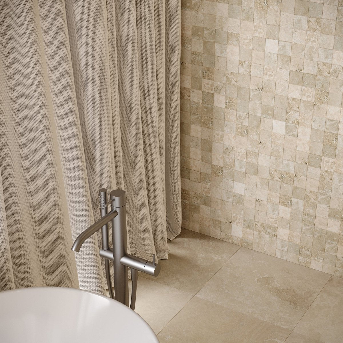 2 X 2 In Ivory Filled & Honed Travertine Mosaic