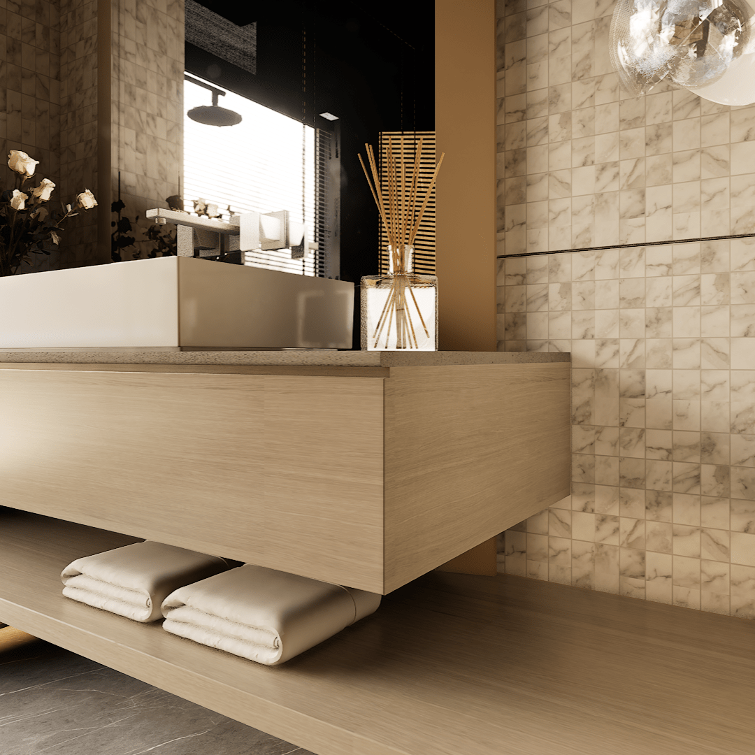 2 X 2 In La Marca Arabescato Honed Glazed Porcelain Mosaic