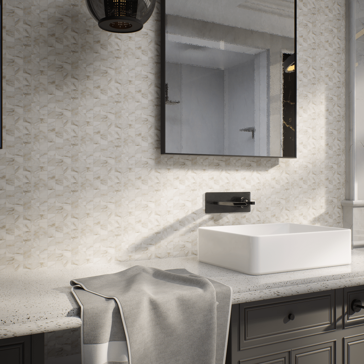 2 X 2 In La Marca Calacatta Honed Glazed Porcelain Mosaic