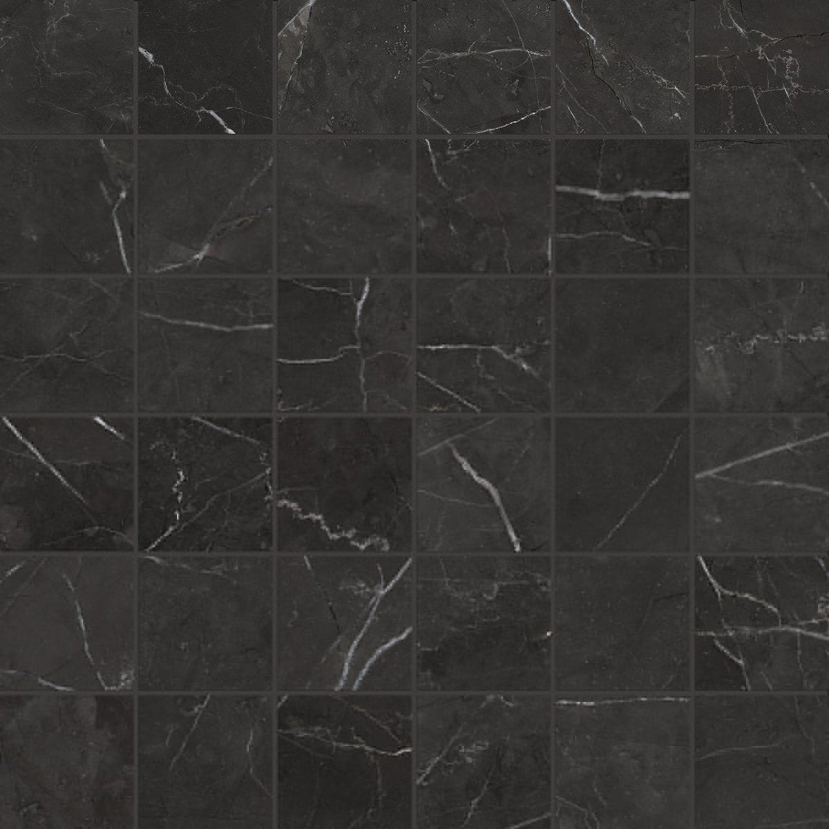 2 X 2 In La Marca Nero Venato Honed Glazed Porcelain Mosaic