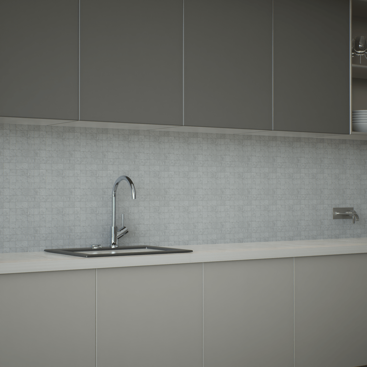 2 X 2 In Malena Ice Matte Glazed Ceramic Mosaic
