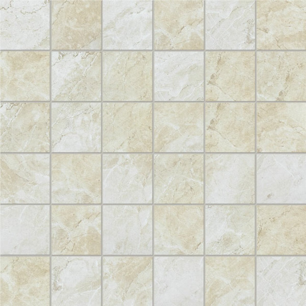 2 X 2 In Malena Ivory Matte Glazed Ceramic Mosaic