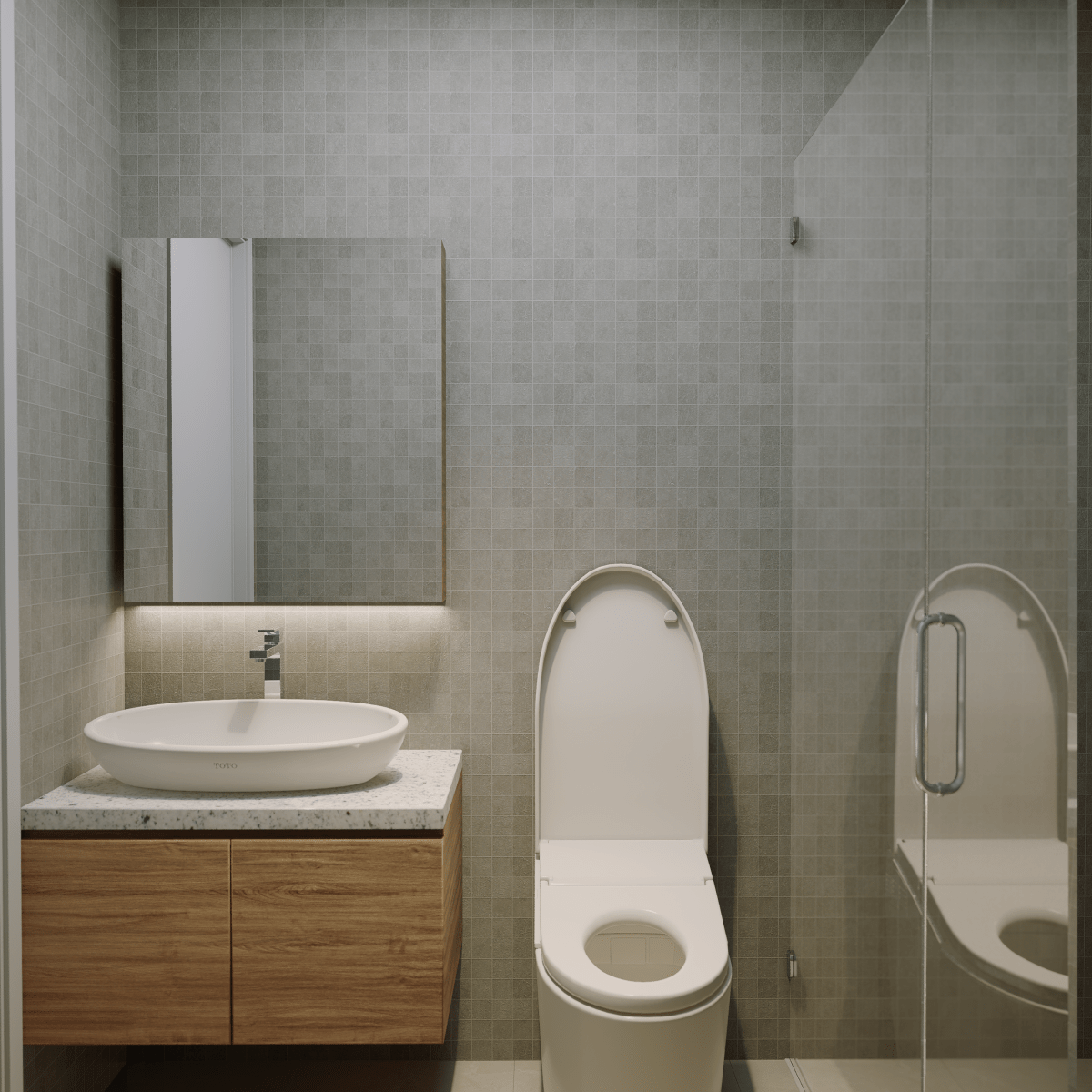 2 X 2 In Nexus Clay Matte Glazed Porcelain Mosaic