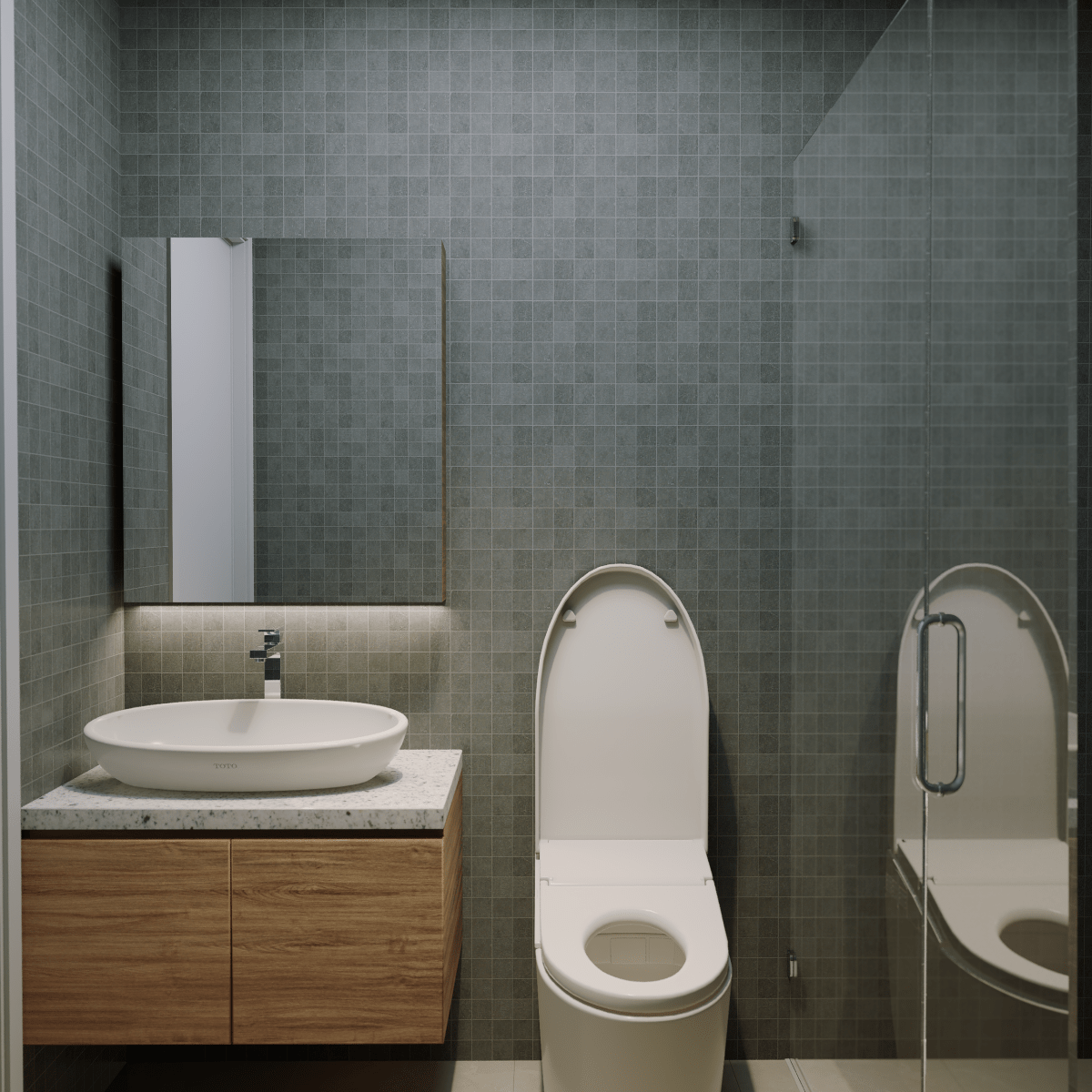 2 X 2 In Nexus Graphite Matte Glazed Porcelain Mosaic