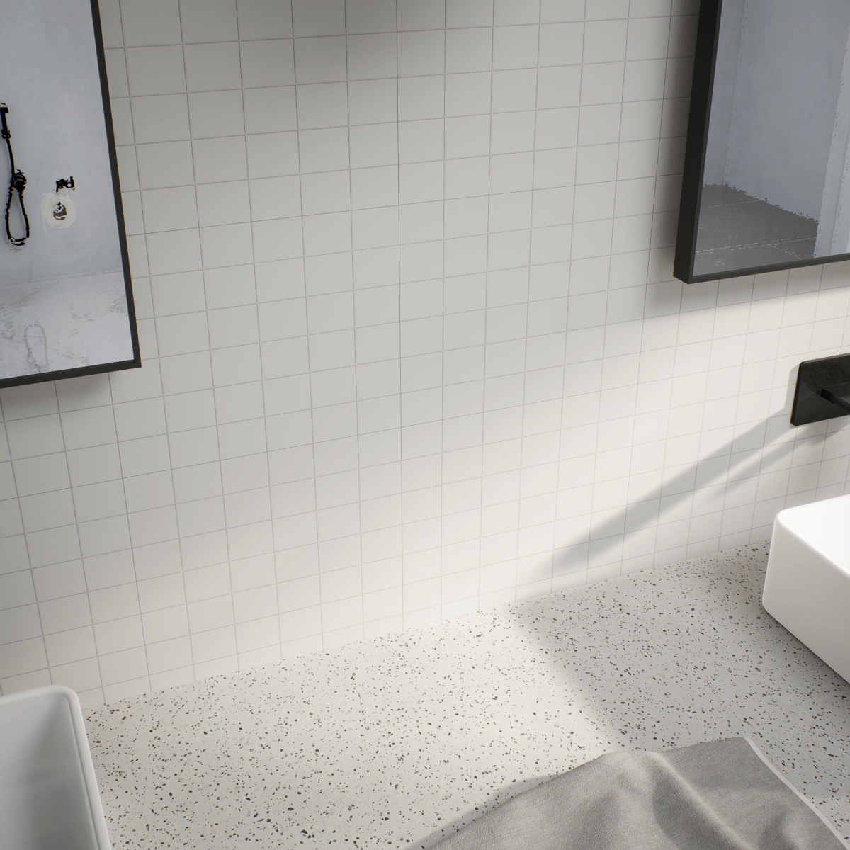 2 X 2 In Prima True White Matte Glazed Porcelain Mosaic