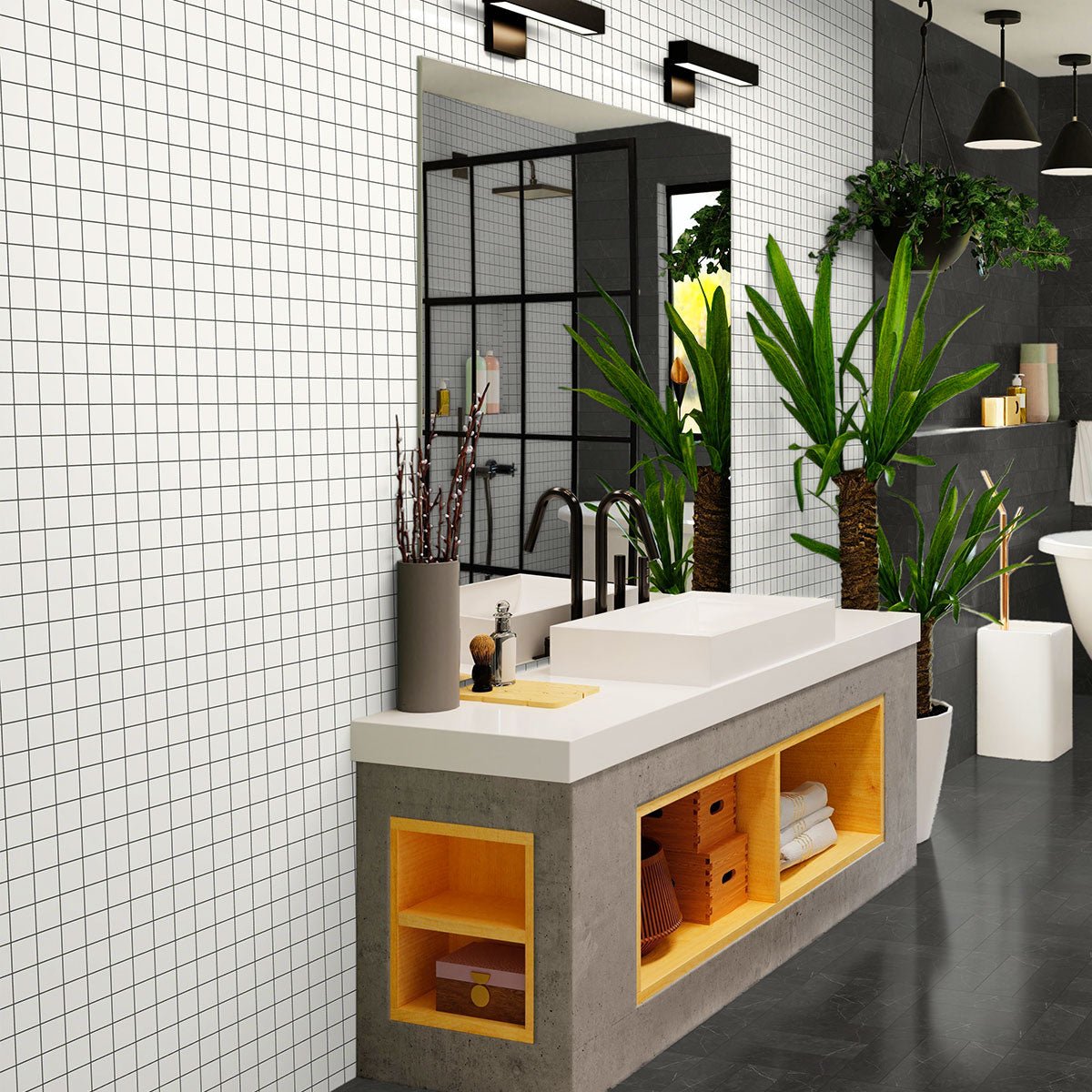 2 X 2 In Prima True White Matte Glazed Porcelain Mosaic