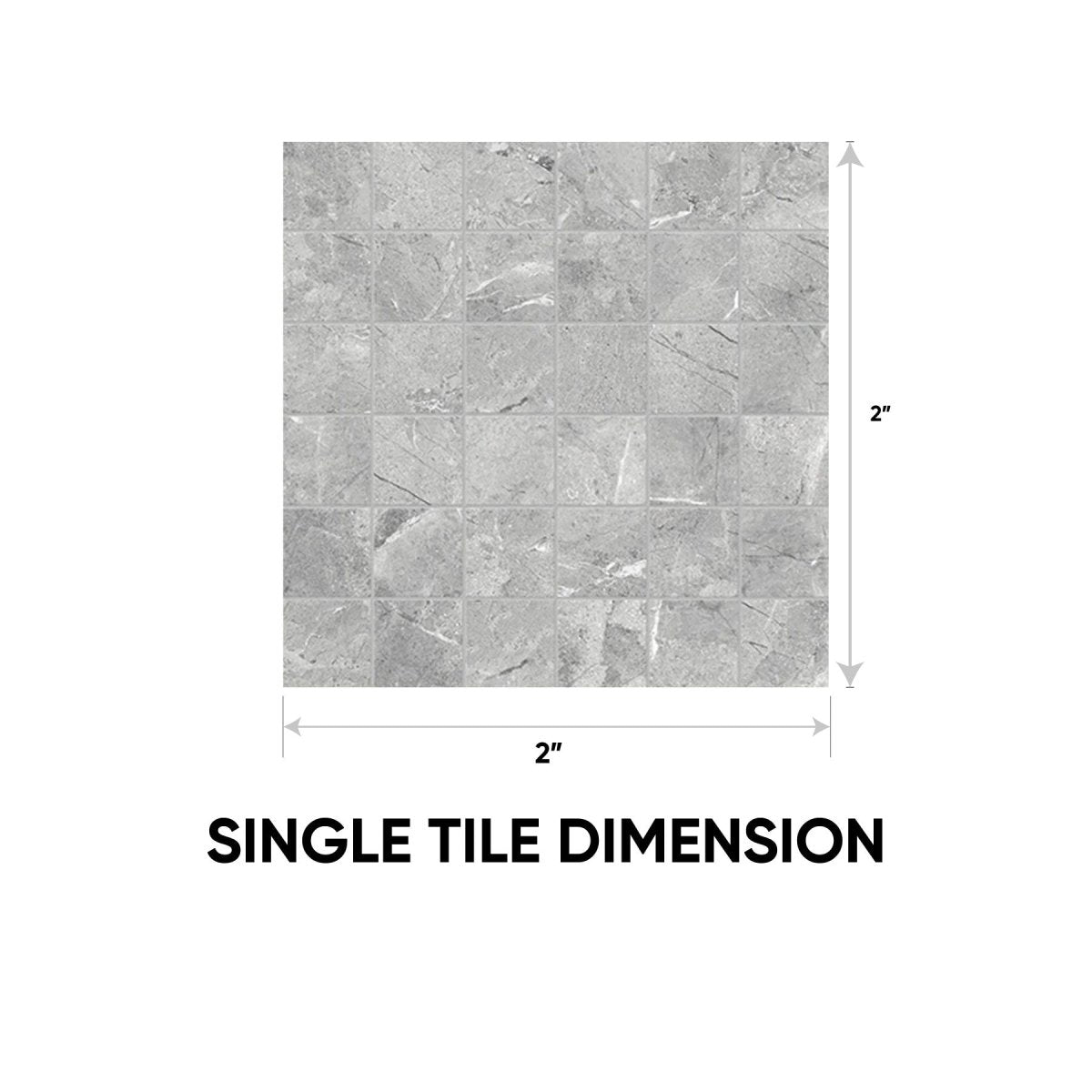 2 x 2 in. Regency Mica Matte Glazed Porcelain Mosaic