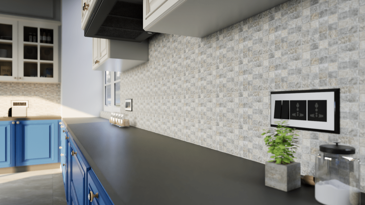 2 X 2 In Silver Ash Tumbled Travertine Mosaic