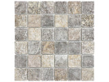 2 X 2 In Silver Ash Tumbled Travertine Mosaic