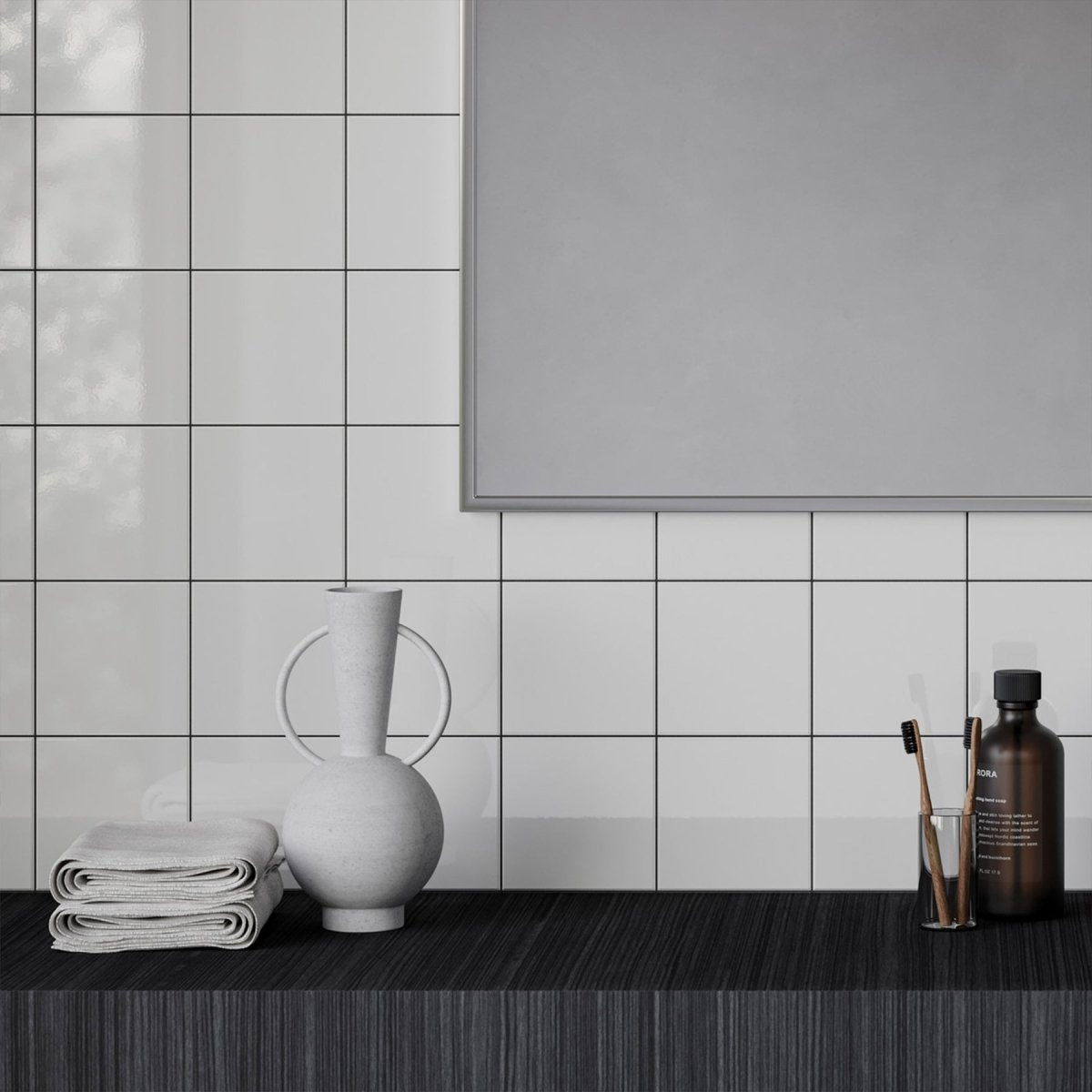 2 X 2 In Soho Canvas White Matte Glazed Porcelain Mosaic