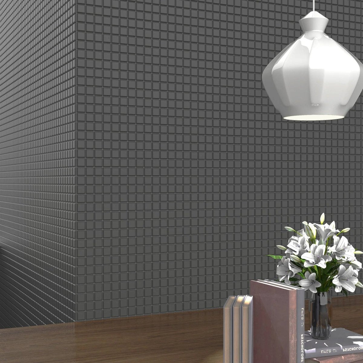 2 X 2 In Soho Retro Black Matte Glazed Porcelain Mosaic