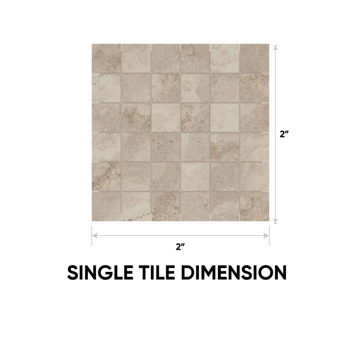 2 x 2 in. Veneta Ardesia Matte Glazed Porcelain Mosaic