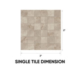 2 x 2 in. Veneta Ardesia Matte Glazed Porcelain Mosaic