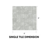 2 x 2 in. Veneta Grigio Matte Glazed Porcelain Mosaic