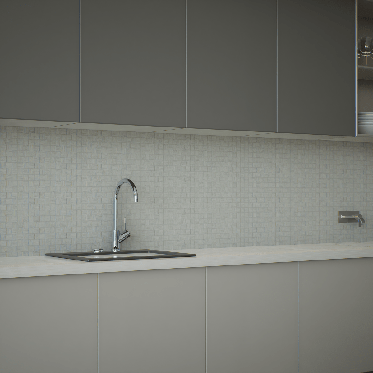 2 X 2 In Zera Annex Bianco Matte Color Body Porcelain Mosaic