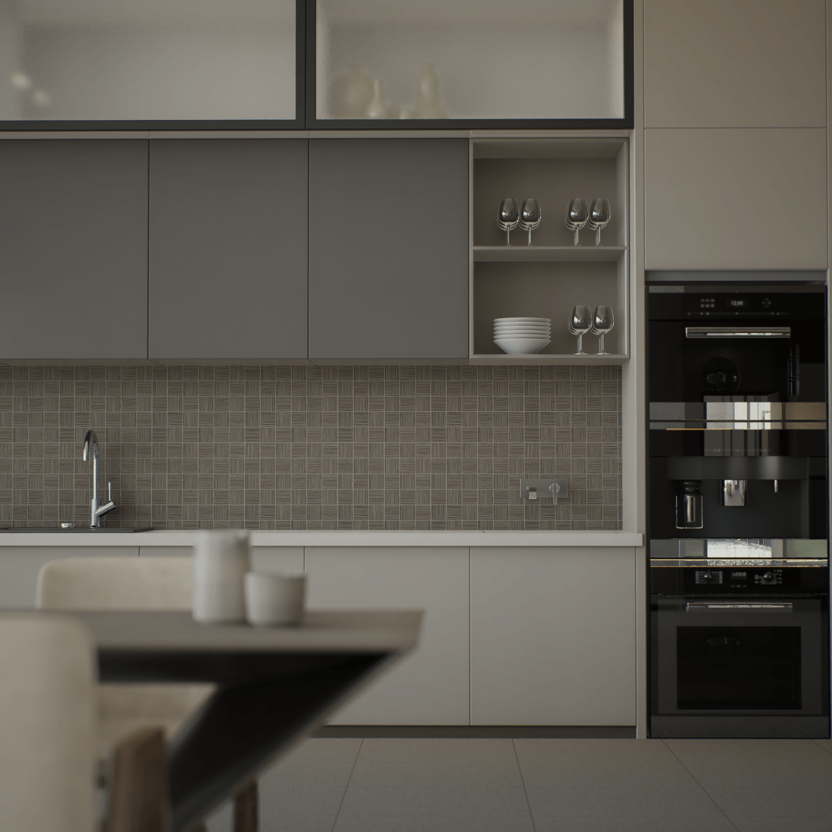 2 X 2 In Zera Annex Olive Matte Color Body Porcelain Mosaic