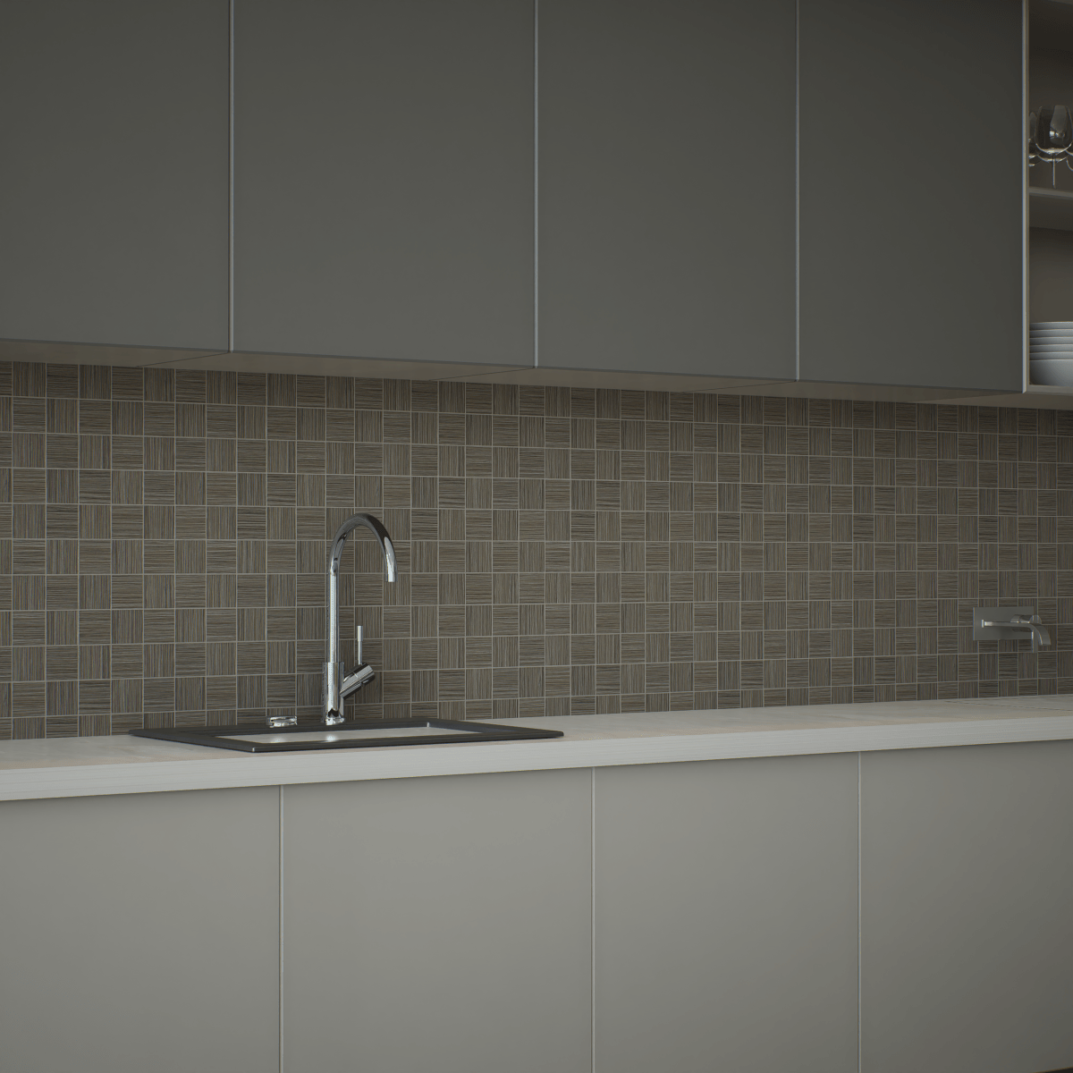 2 X 2 In Zera Annex Olive Matte Color Body Porcelain Mosaic