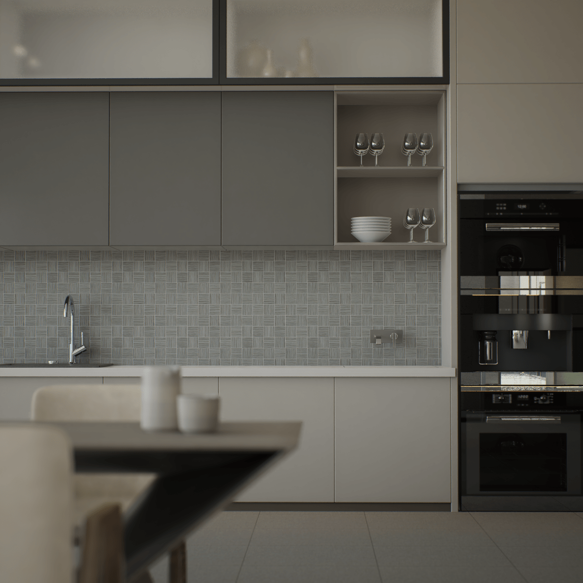 2 X 2 In Zera Annex Silver Matte Color Body Porcelain Mosaic