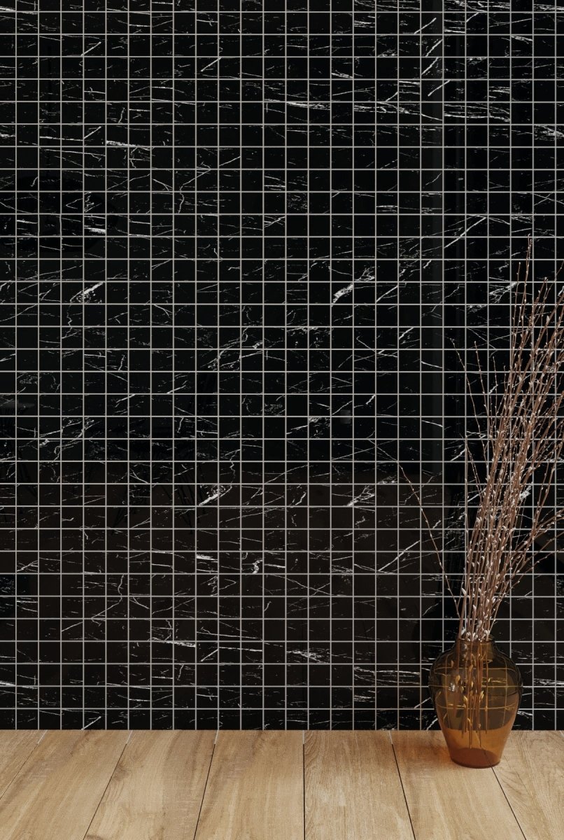 2" X 2" Pietra Black Square Polished Mosaics