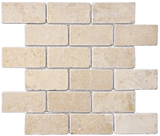 2 X 4 In Brick Berkshire Crema Tumbled Marble Mosaic