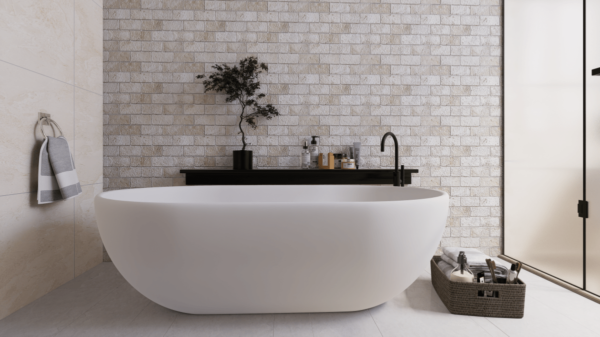 2 X 4 In Brick Ivory Tumbled Travertine Mosaic