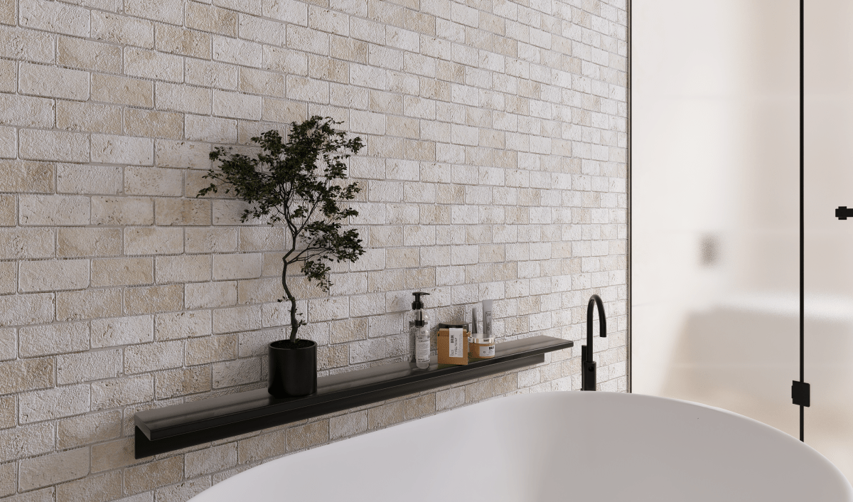 2 X 4 In Brick Ivory Tumbled Travertine Mosaic