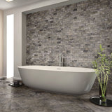 2 X 4 In Brick Silver Ash Tumbled Travertine Mosaic