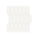 2 X 5 In Picket Soho Canvas White Glossy Glazed Porcelain Mosaic