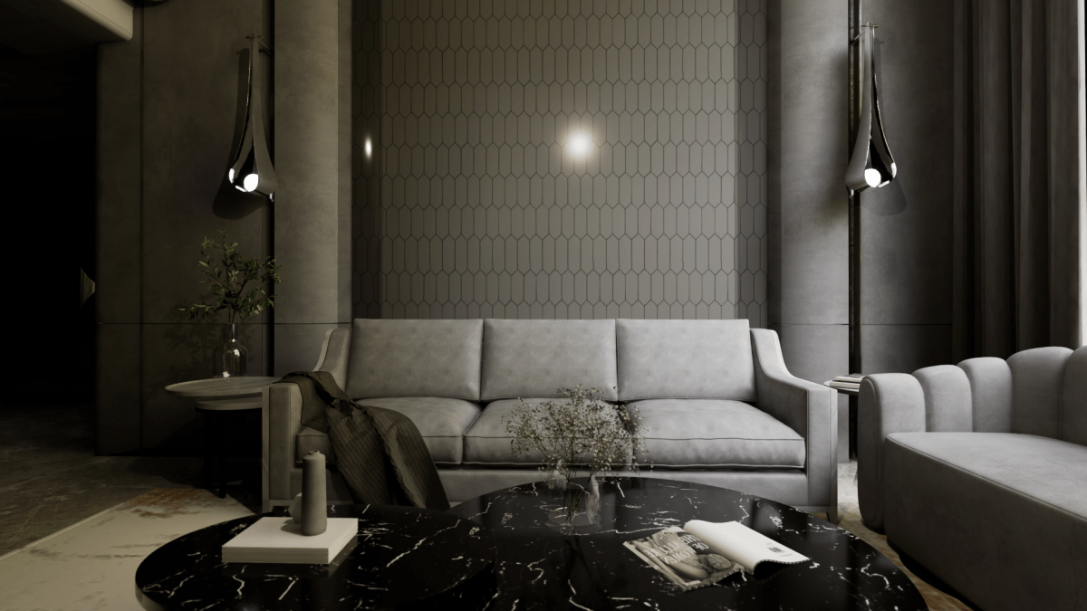 2 X 5 In Picket Soho Cement Chic Glossy Glazed Porcelain Mosaic
