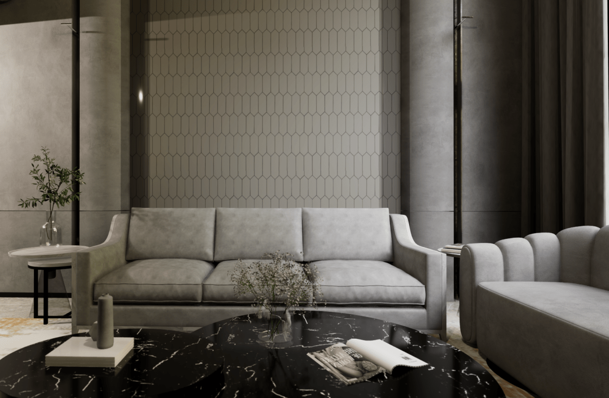 2 X 5 In Picket Soho Cement Chic Matte Glazed Porcelain Mosaic