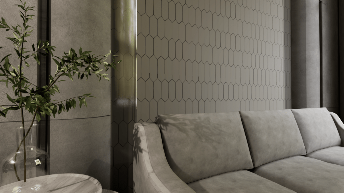 2 X 5 In Picket Soho Cement Chic Matte Glazed Porcelain Mosaic
