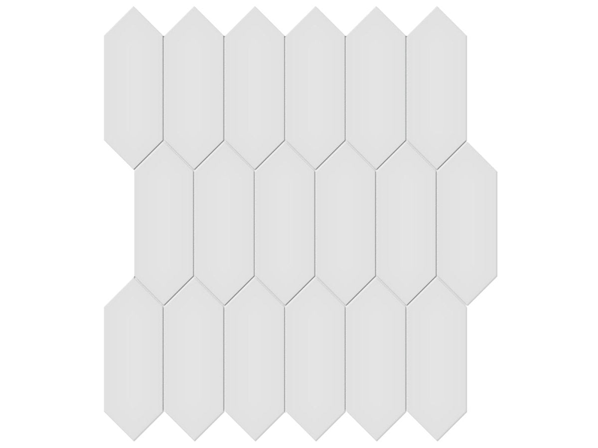 2 X 5 In Picket Soho Gallery Grey Glossy Glazed Porcelain Mosaic