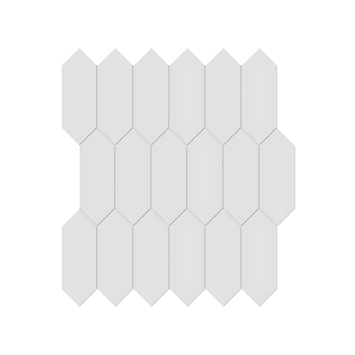 2 X 5 In Picket Soho Gallery Grey Matte Glazed Porcelain Mosaic