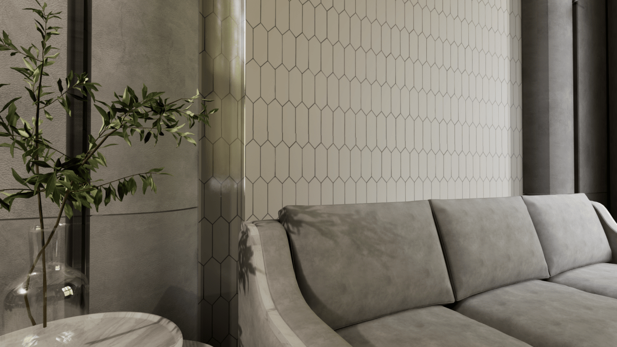 2 X 5 In Picket Soho Gallery Grey Matte Glazed Porcelain Mosaic