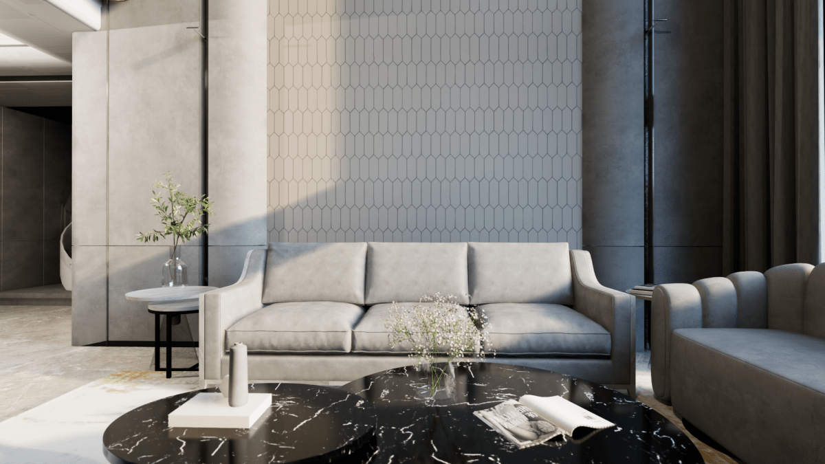 2 X 5 In Picket Soho Halo Grey Matte Glazed Porcelain Mosaic