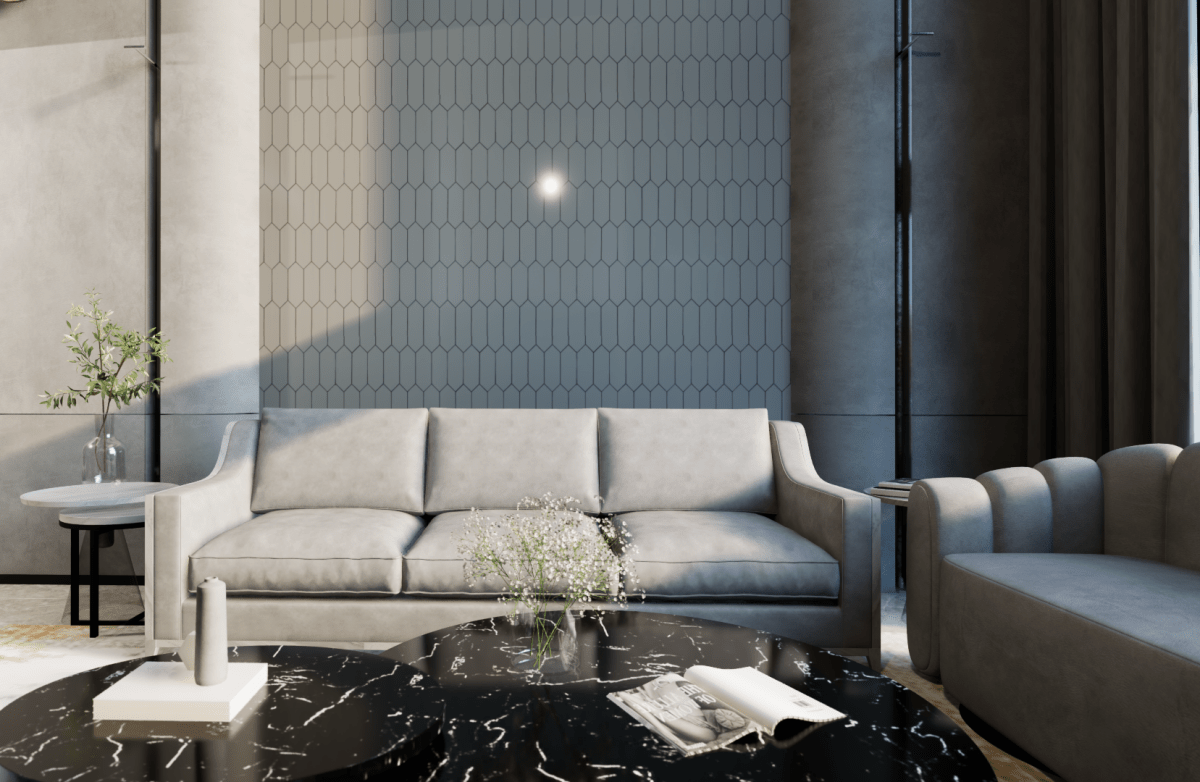 2 X 5 In Picket Soho Loft Grey Glossy Glazed Porcelain Mosaic
