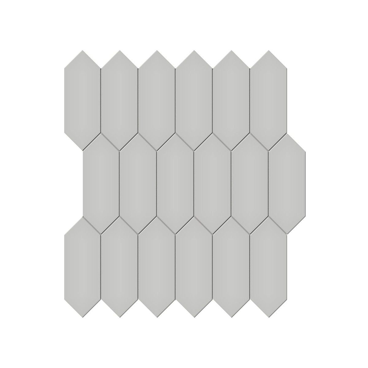 2 X 5 In Picket Soho Loft Grey Matte Glazed Porcelain Mosaic