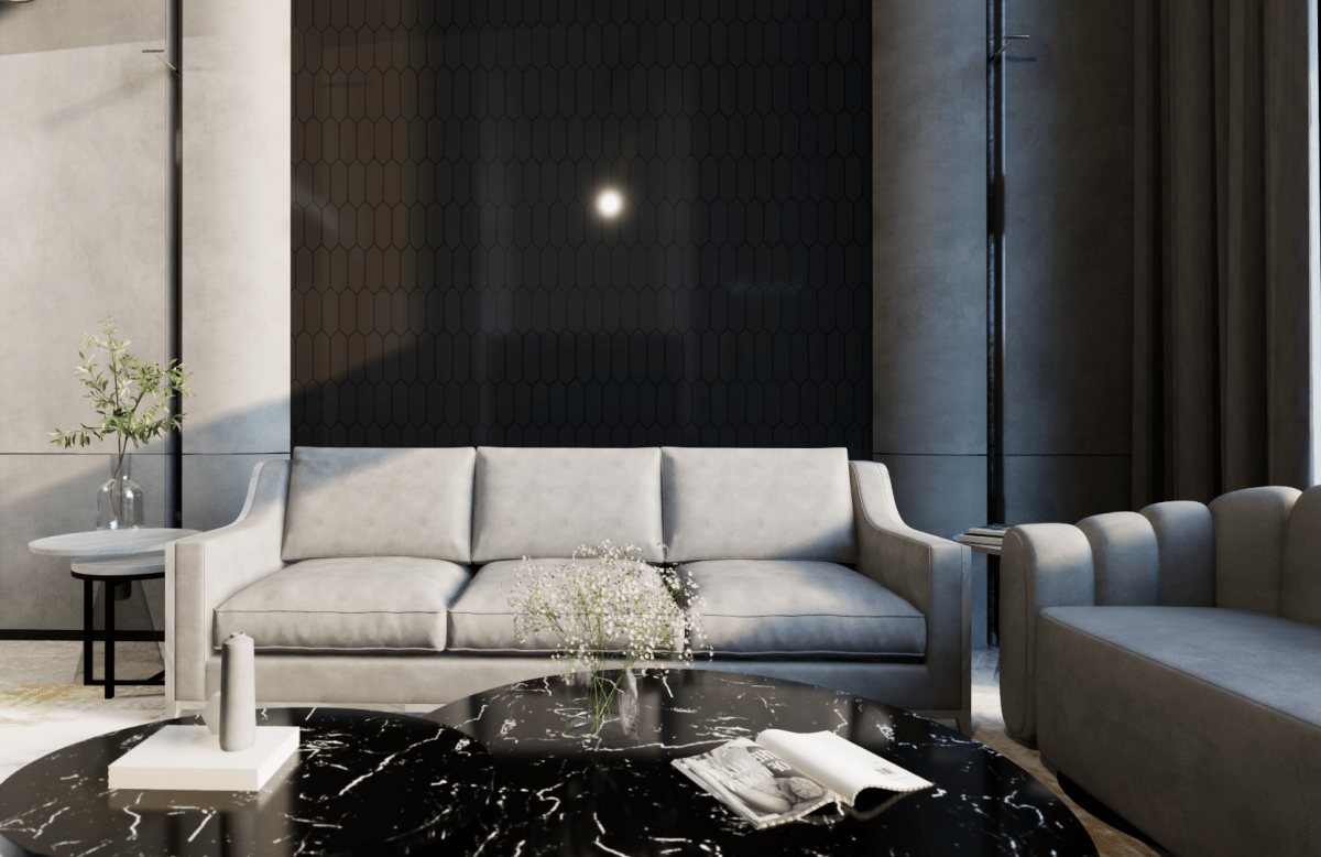 2 X 5 In Picket Soho Retro Black Glossy Glazed Porcelain Mosaic