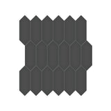 2 X 5 In Picket Soho Retro Black Glossy Glazed Porcelain Mosaic