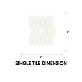 2 x 5 in. Soho Canvas White Picket Matte Glazed Porcelain Mosaic
