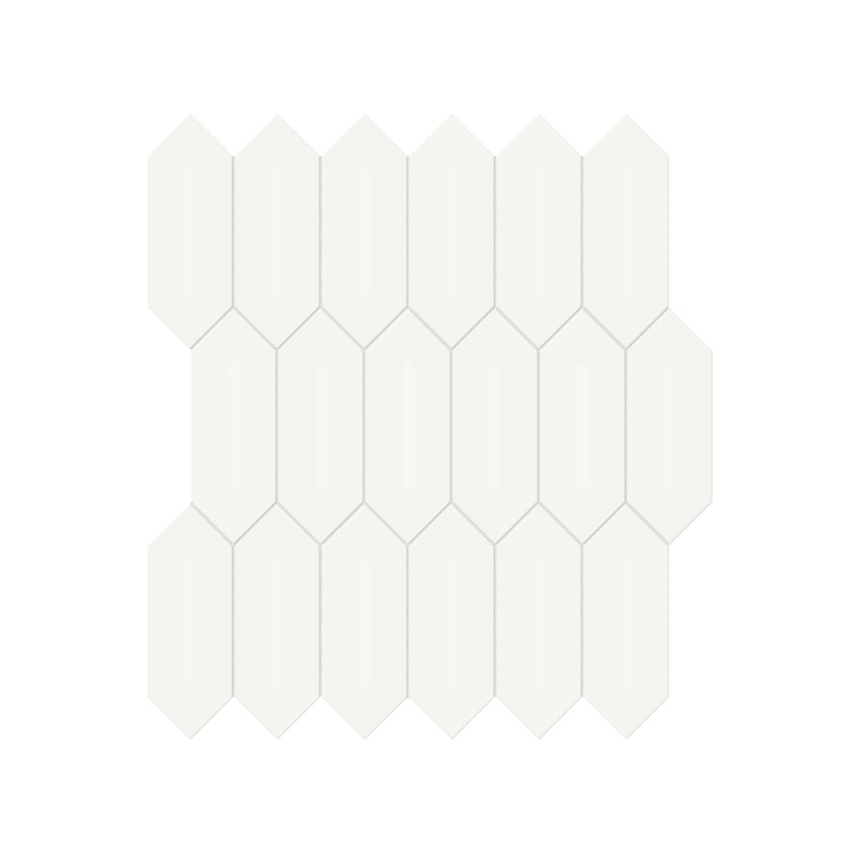 2 x 5 in. Soho Canvas White Picket Matte Glazed Porcelain Mosaic