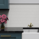 2 x 5 in. Soho Canvas White Picket Matte Glazed Porcelain Mosaic