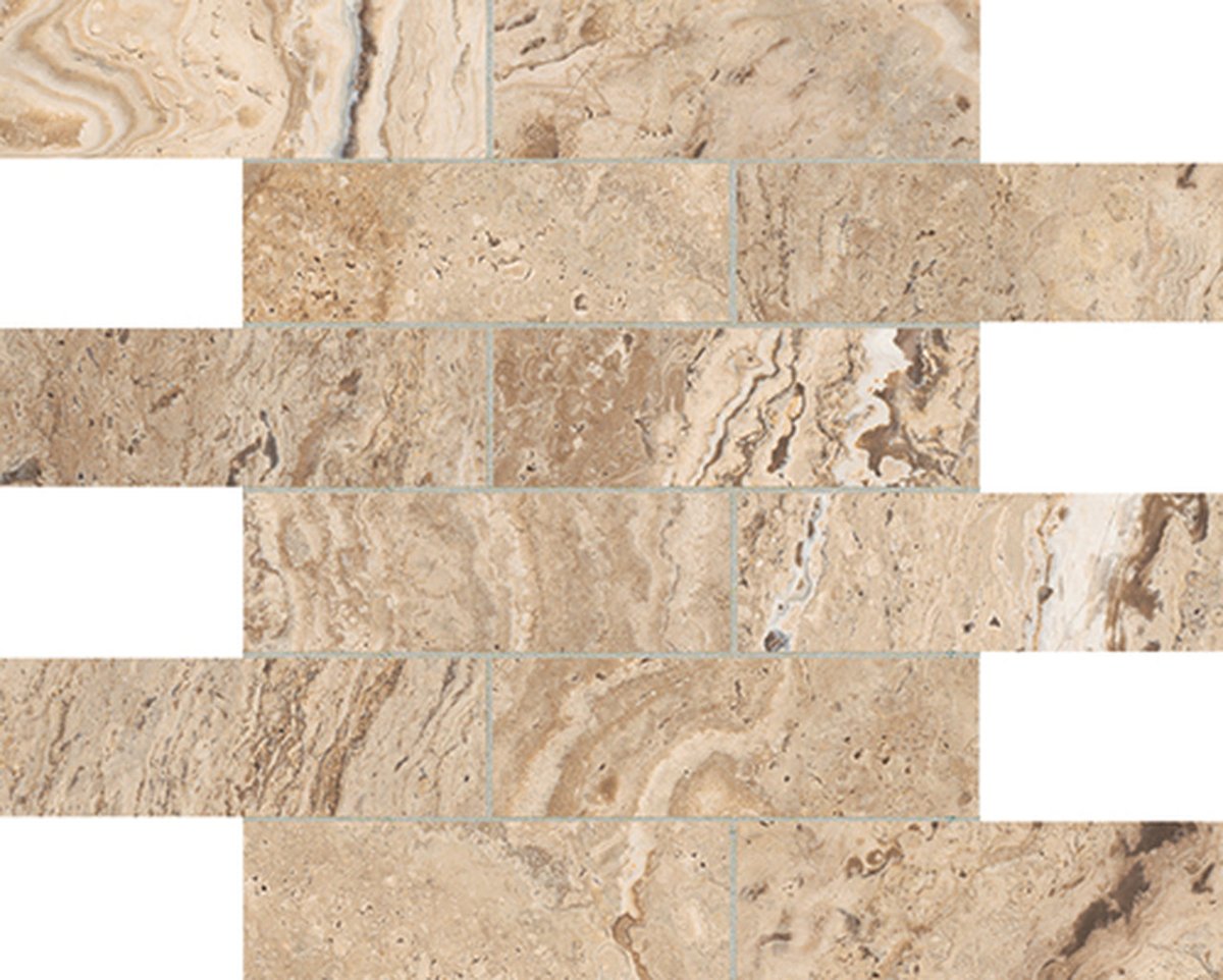 2 X 6 In Brick Antico Classic Matte Glazed Porcelain Mosaic