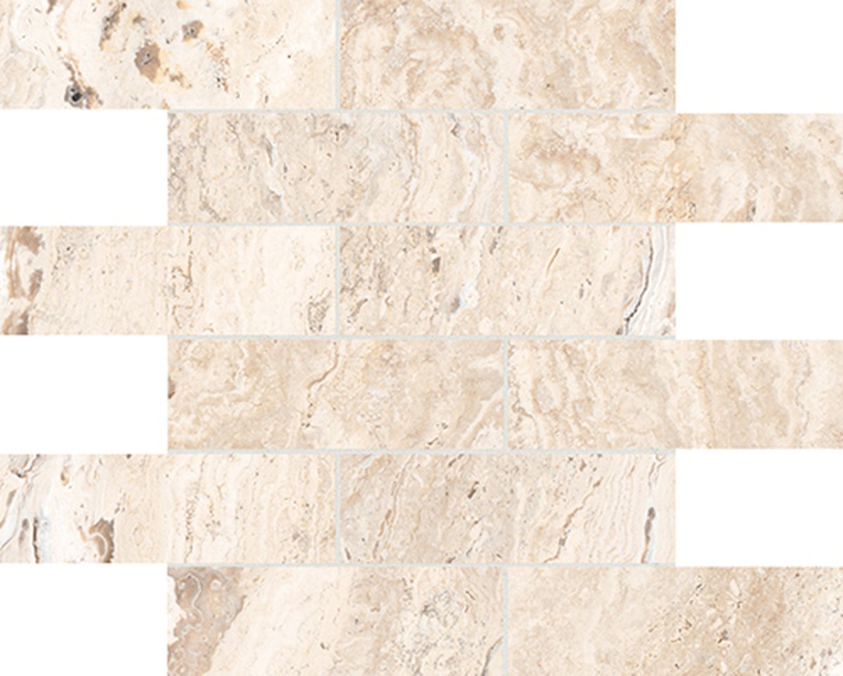 2 X 6 In Brick Antico Sand Matte Glazed Porcelain Mosaic