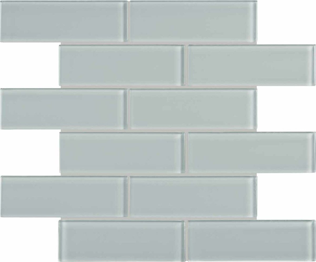 2 X 6 In Brick Element Cloud Light Colors Glass Mosaic