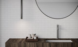 2 X 6 In Brick Soho Canvas White Glossy Glazed Porcelain Mosaic
